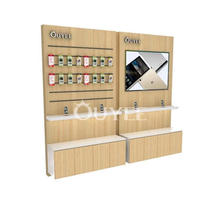 Veneer Wooden Electronics Accessory Shop Display Showcase For Mobile Phone Shop Decoration